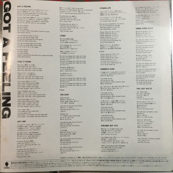 Nobody (14) - Got A Feeling (Vinyl, LP, Stereo)