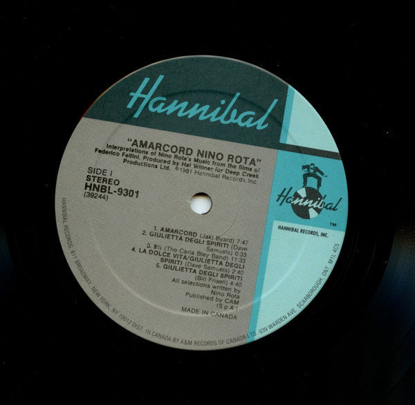 Various - Amarcord Nino Rota (Vinyl, LP, Album) Very Good Plus (VG+) / Very Good (VG)