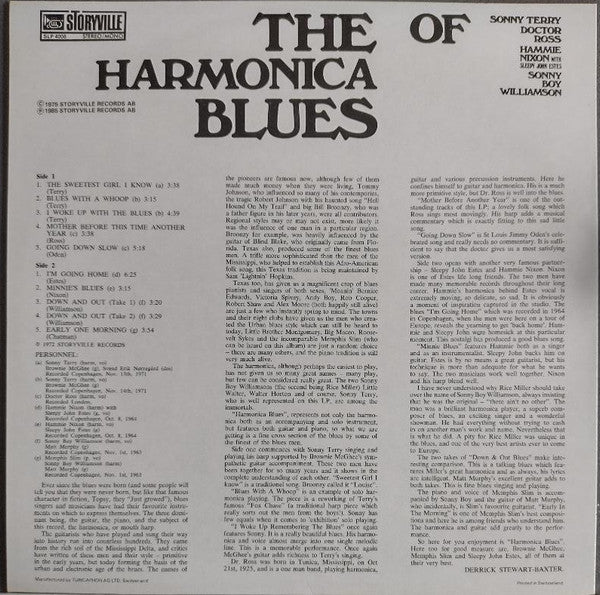 Sonny Terry - The Harmonica Blues (Vinyl, LP, Compilation, Reissue) Very Good Plus (VG+) / Very Good Plus (VG+)