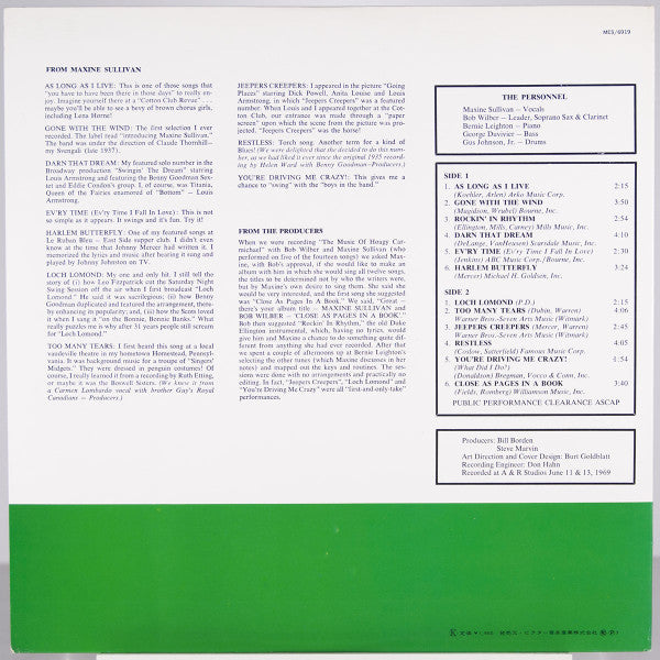 Maxine Sullivan - Close As Pages In A Book (Vinyl, LP, Album, Stereo) Near Mint (NM or M-) / Very Good Plus (VG+)