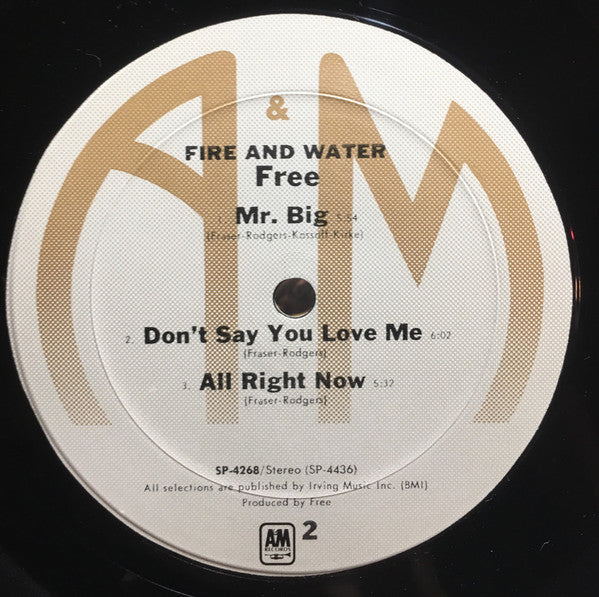 Free - Fire And Water (Vinyl, LP, Album, Repress) Very Good Plus (VG+) / Very Good (VG)
