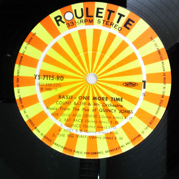 Count Basie Orchestra - Basie One More Time (Music From The Pen Of Quincy Jones)  (Vinyl, LP, Album, Reissue) Very Good (VG) / Very Good (VG)