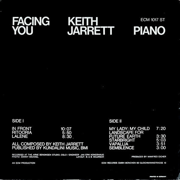 Keith Jarrett - Facing You (Vinyl, LP, Album) Very Good Plus (VG+) / Very Good (VG)
