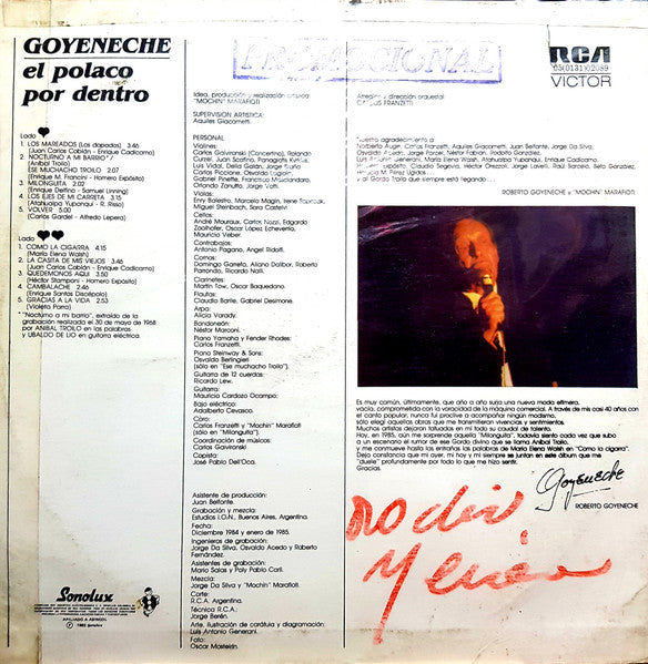 Roberto Goyeneche - El Polaco Por Dentro (Vinyl, LP, Album) Very Good (VG) / Very Good Plus (VG+)