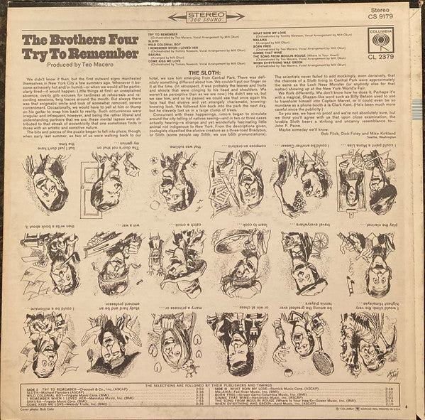 The Brothers Four - Try To Remember (Vinyl, LP, Album, Stereo) Very Good (VG) / Good (G)