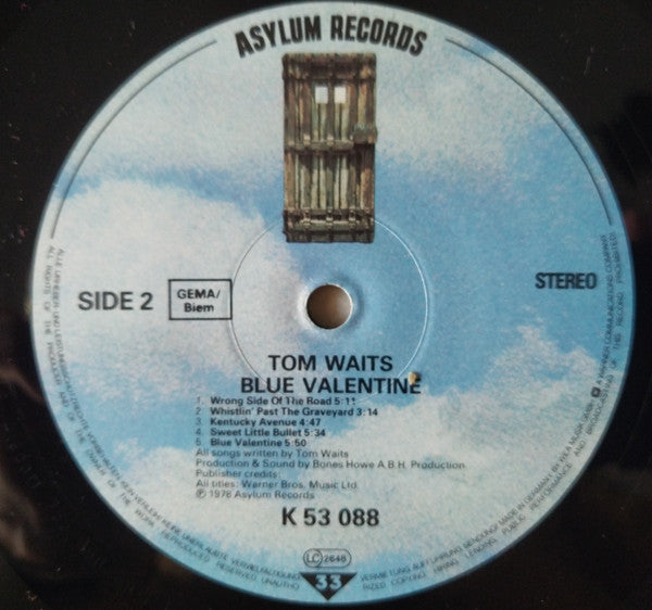 Tom Waits - Blue Valentine (Vinyl, LP, Album, Reissue, Stereo) Very Good Plus (VG+) / Near Mint (NM or M-)