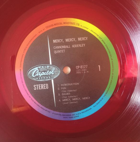 The Cannonball Adderley Quintet - Mercy, Mercy, Mercy! - Live At "The Club" (Vinyl, LP, Album, Stereo) Very Good Plus (VG+) / Very Good (VG)