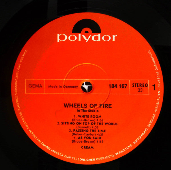 Cream (2) - Wheels Of Fire (2xVinyl, LP, Album) Near Mint (NM or M-) / Good Plus (G+)