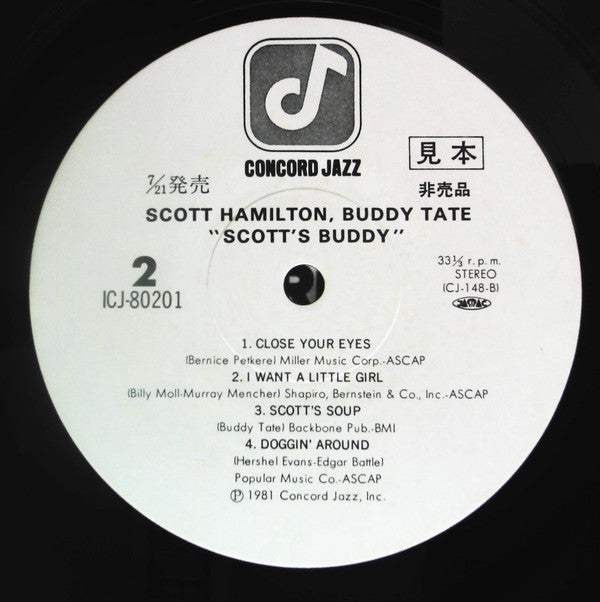 Scott Hamilton - Scott's Buddy (Vinyl, LP, Album, Promo) Near Mint (NM or M-) / Very Good (VG)