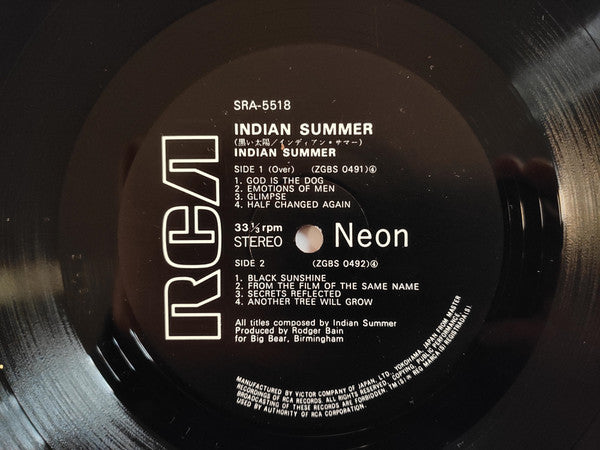 Indian Summer (3) - Indian Summer (Vinyl, LP, Album) Very Good (VG) / Very Good (VG)