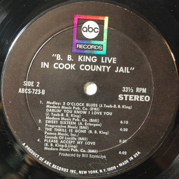 BB King - Live In Cook County Jail (Vinyl, LP, Album) Very Good Plus (VG+) / Very Good Plus (VG+)