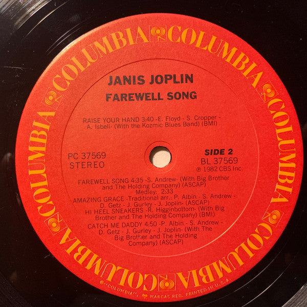 Janis Joplin - Farewell Song (Vinyl, LP, Album, Stereo) Very Good (VG) / Very Good (VG)