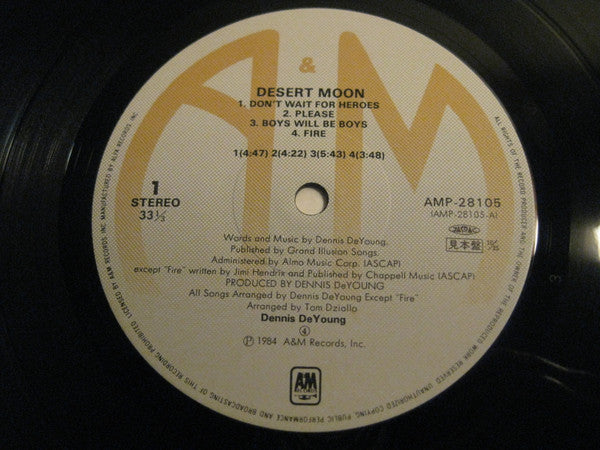 Dennis DeYoung - Desert Moon (Vinyl, LP, Album, Promo) Very Good Plus (VG+) / Very Good (VG)