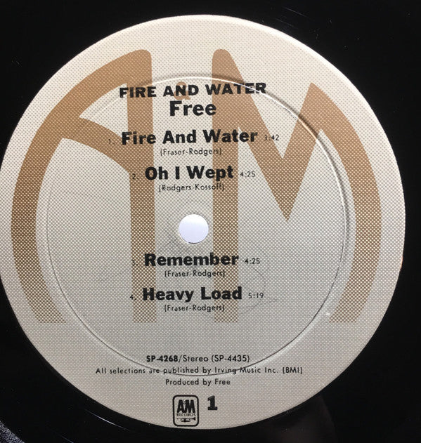 Free - Fire And Water (Vinyl, LP, Album, Repress) Very Good Plus (VG+) / Very Good (VG)