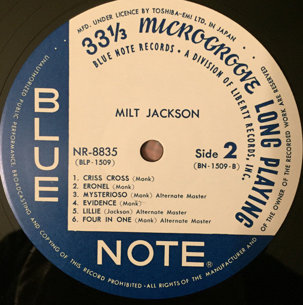Milt Jackson - Milt Jackson With John Lewis, Percy Heath, Kenny Clarke, Lou Donaldson And The Thelonious Monk Quintet (Vinyl, LP, Compilation, Reissue, Remastered, Mono) Very Good (VG) / Very Good (VG)