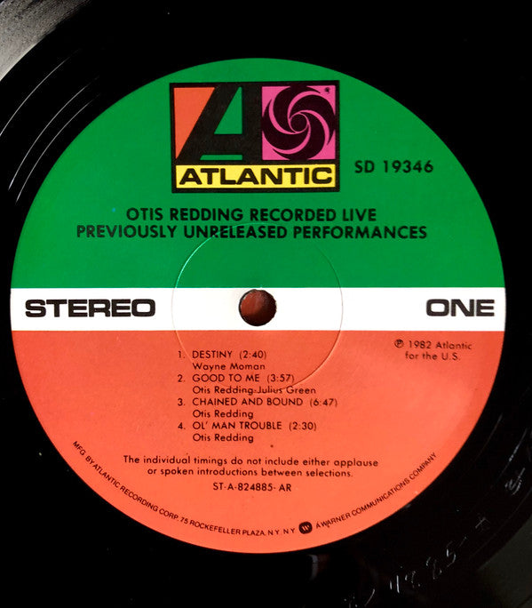 Otis Redding - Recorded Live (Previously Unreleased Performances) (Vinyl, LP, Album, Stereo) Very Good Plus (VG+) / Very Good (VG)