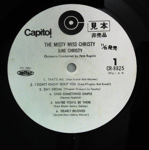 June Christy - The Misty Miss Christy (Vinyl, LP, Promo, Mono) Very Good Plus (VG+) / Very Good Plus (VG+)