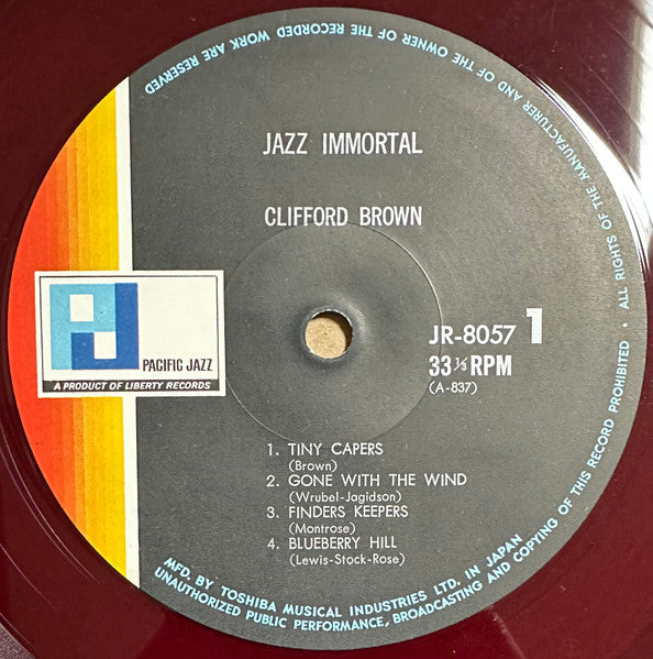 Clifford Brown - Jazz Immortal (Vinyl, LP, Album, Mono) Good Plus (G+) / Very Good (VG)