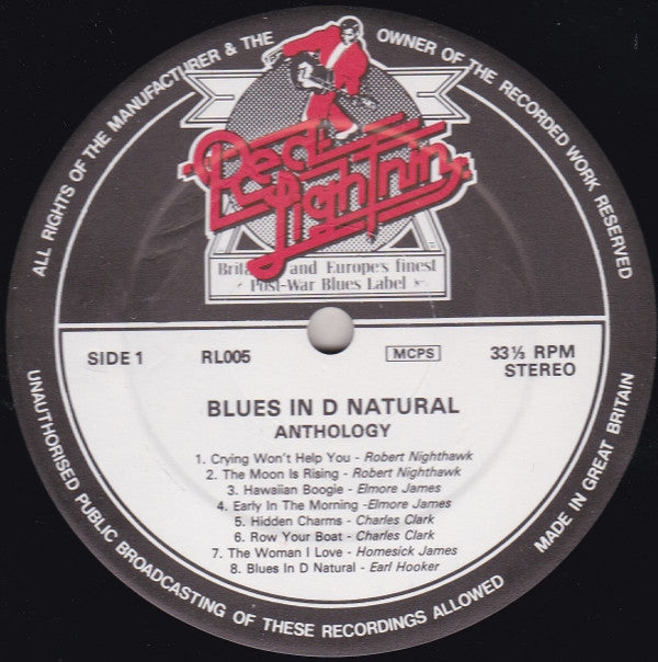Various - Blues In D Natural (Vinyl, LP, Compilation) Very Good Plus (VG+) / Good Plus (G+)