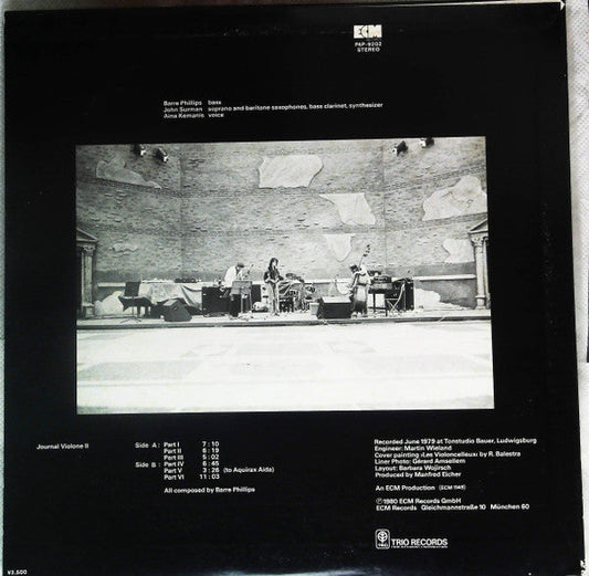 Barre Phillips - Journal Violone II (Vinyl, LP, Album) Very Good Plus (VG+) / Very Good (VG)