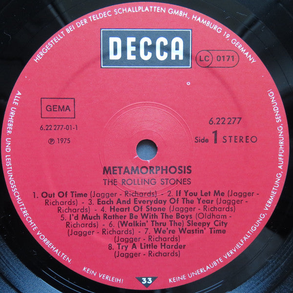 The Rolling Stones - Metamorphosis (Vinyl, LP, Compilation, Reissue, Stereo) Very Good Plus (VG+) / Good Plus (G+)