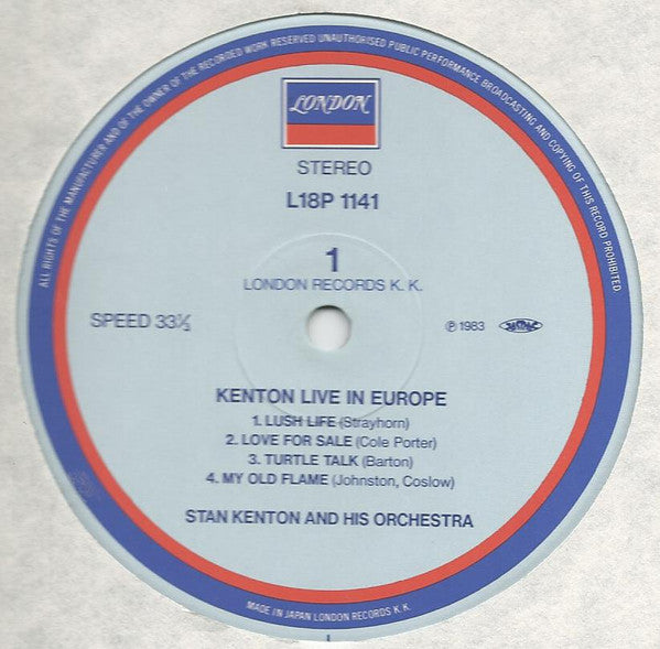 Stan Kenton - Live In Europe (Vinyl, LP, Album) Near Mint (NM or M-) / Very Good (VG)