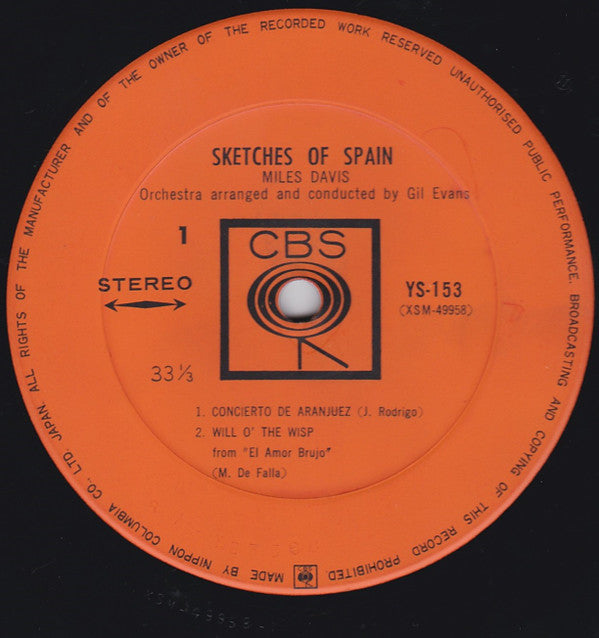 Miles Davis - Sketches Of Spain (Vinyl, LP, Album, Reissue, Stereo) Very Good Plus (VG+) / Very Good Plus (VG+)