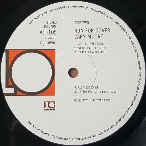 Gary Moore - Run For Cover (Vinyl, LP, Album, Limited Edition, Reissue) Near Mint (NM or M-) / Very Good Plus (VG+)