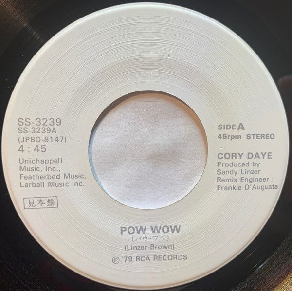 Cory Daye - Pow Wow / Green Light (Vinyl, 7", 45 RPM, Promo, Stereo)