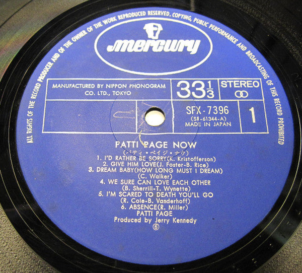 Patti Page - Now (Vinyl, LP, Album) Very Good Plus (VG+) / Very Good (VG)