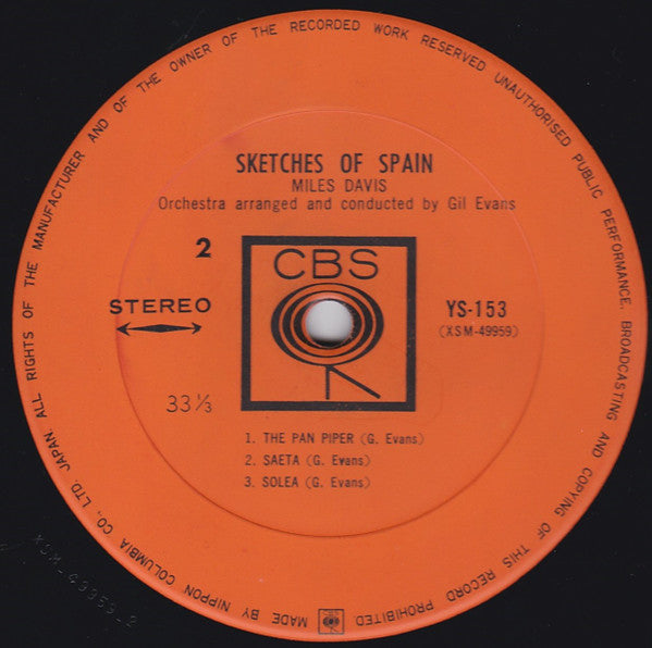 Miles Davis - Sketches Of Spain (Vinyl, LP, Album, Reissue, Stereo) Very Good Plus (VG+) / Very Good Plus (VG+)