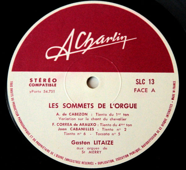 Gaston Litaize - Les Sommets De L'Orgue - III (Vinyl, LP, Album, Stereo) Very Good Plus (VG+) / Good Plus (G+)
