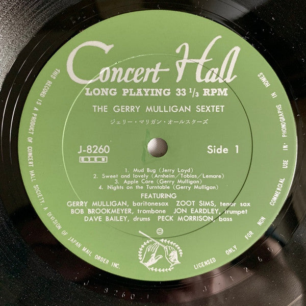 Gerry Mulligan - The Gerry Mulligan Sextet (Vinyl, LP) Very Good Plus (VG+) / Very Good Plus (VG+)