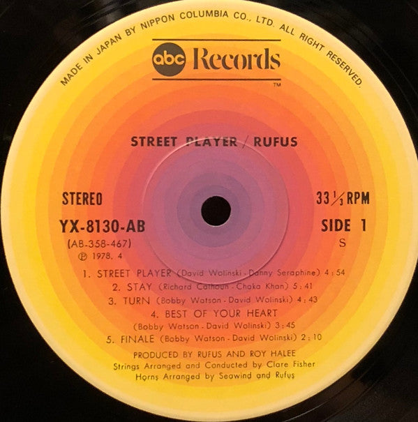 Rufus & Chaka Khan - Street Player (Vinyl, LP, Album, Stereo) Good Plus (G+) / Good Plus (G+)