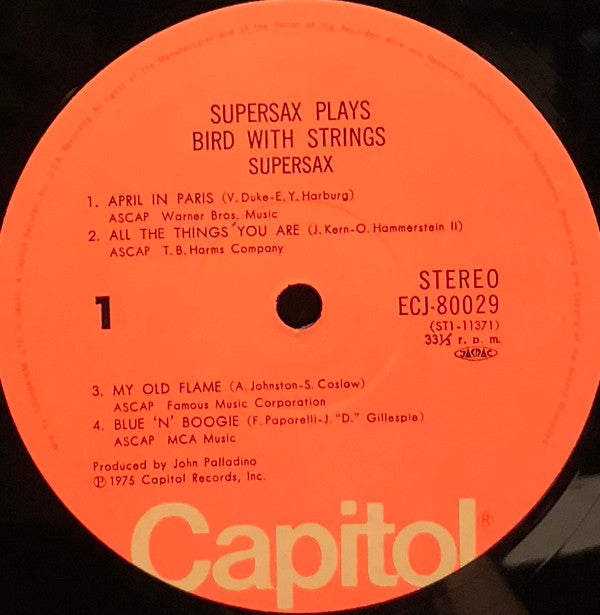 Supersax - Supersax Plays Bird With Strings (Vinyl, LP, Album, Reissue) Very Good Plus (VG+) / Very Good Plus (VG+)