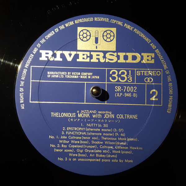 Thelonious Monk - Thelonious Monk With John Coltrane (Vinyl, LP, Album, Stereo) Very Good (VG) / Very Good (VG)