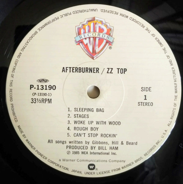 ZZ Top - Afterburner (Vinyl, LP, Album) Very Good Plus (VG+) / Very Good Plus (VG+)