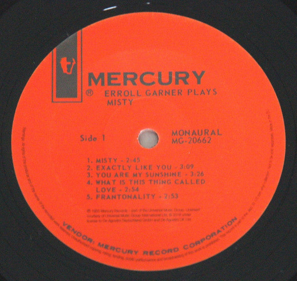 Erroll Garner - Plays Misty (Vinyl, LP, Album, Reissue, Mono)