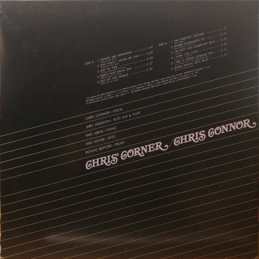 Chris Connor - Chris' Corner (Vinyl, LP, Album) Very Good Plus (VG+) / Very Good Plus (VG+)
