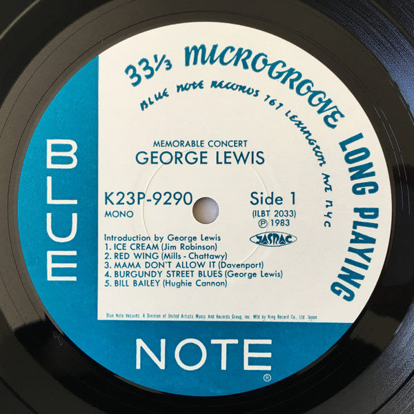 George Lewis And His New Orleans Stompers - Concert! (Vinyl, LP, Album, Reissue, Mono) Near Mint (NM or M-) / Good Plus (G+)