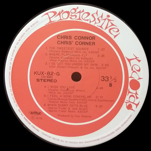 Chris Connor - Chris' Corner (Vinyl, LP, Album) Very Good Plus (VG+) / Very Good Plus (VG+)