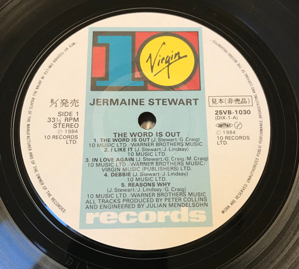 Jermaine Stewart - The Word Is Out (Vinyl, LP, Album, Promo) Very Good Plus (VG+) / Very Good (VG)
