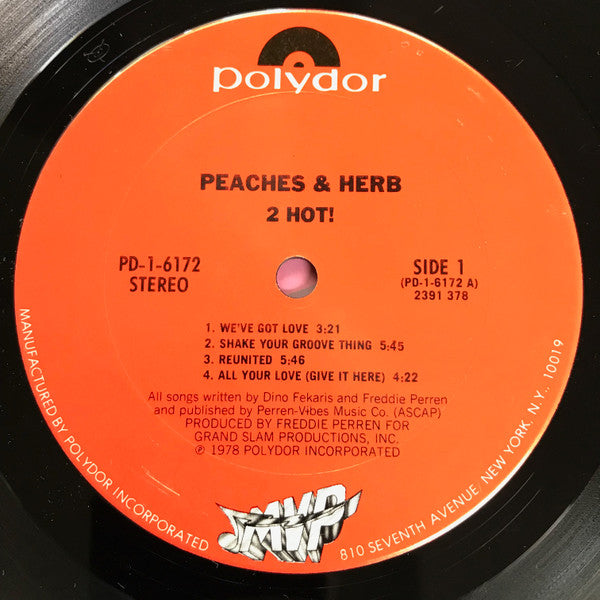 Peaches & Herb - 2 Hot! (Vinyl, LP, Album) Very Good Plus (VG+) / Very Good (VG)
