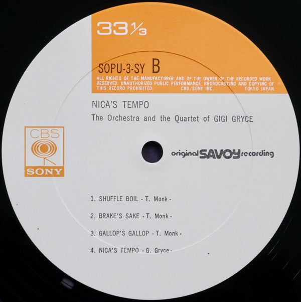 Gigi Gryce - Nica's Tempo (Vinyl, LP, Album, Reissue, Mono)