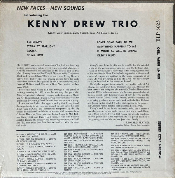 The Kenny Drew Trio - New Faces – New Sounds, Introducing The Kenny...