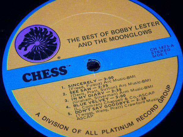 Bobby Lester - The Best Of Bobby Lester And The Moonglows (Vinyl, LP, Compilation) Very Good Plus (VG+) / Good Plus (G+)