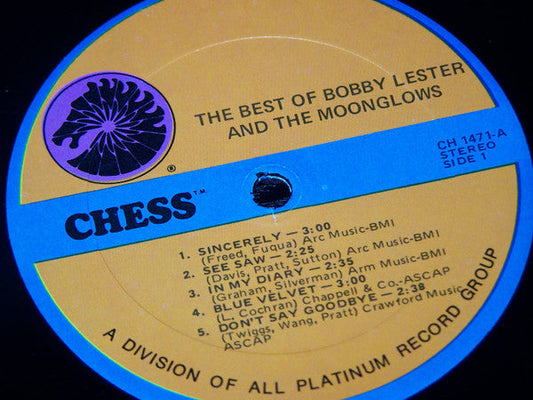 Bobby Lester - The Best Of Bobby Lester And The Moonglows (Vinyl, LP, Compilation) Very Good Plus (VG+) / Good Plus (G+)