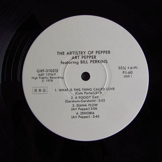 Art Pepper - The Artistry Of Pepper (Vinyl, LP, Album, Promo, Reissue, Mono) Very Good Plus (VG+) / Very Good (VG)