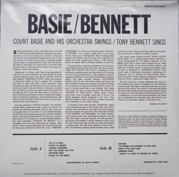 Count Basie Orchestra - Count Basie Swings And Tony Bennett Sings (Vinyl, LP, Album, Reissue, Remastered, Stereo) Near Mint (NM or M-) / Near Mint (NM or M-)
