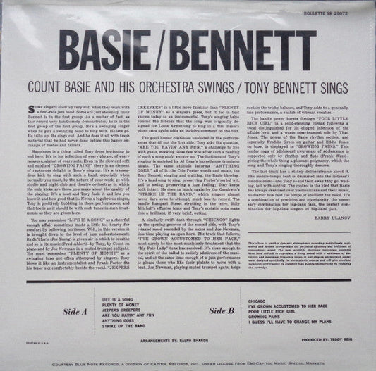 Count Basie Orchestra - Count Basie Swings And Tony Bennett Sings (Vinyl, LP, Album, Reissue, Remastered, Stereo) Near Mint (NM or M-) / Near Mint (NM or M-)